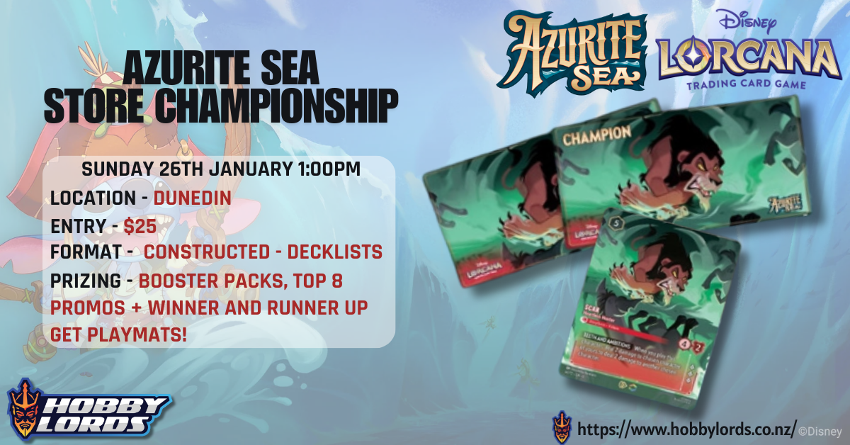 Disney Lorcana Azurite Sea Store Championship @ Hobby Lords Dunedin