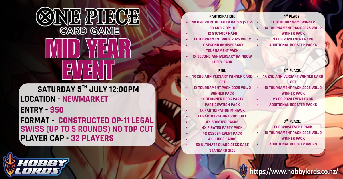 Hobby Lords Newmarket One Piece TCG Mid Year Event