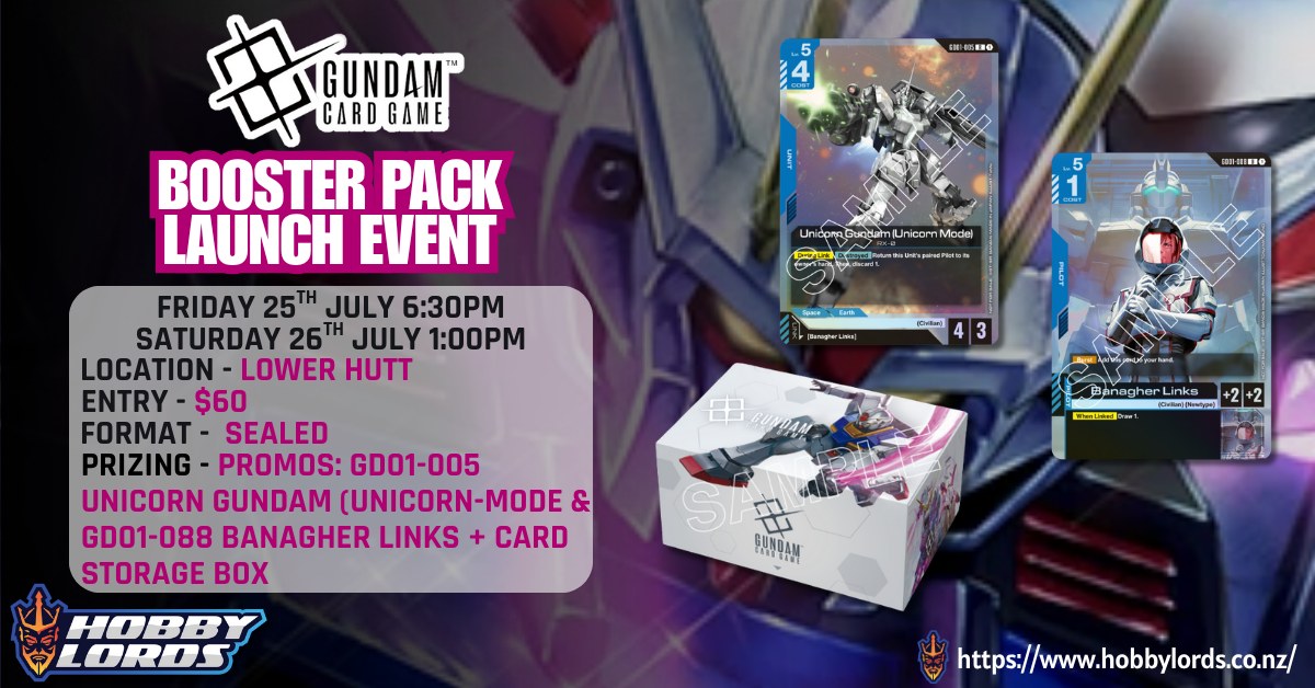 Gundam Card Game - Booster Pack Launch Event @ Hobby Lords Lower Hutt