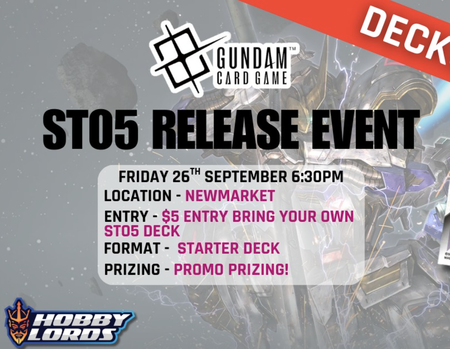 Gundam Starter Deck ST-05 Launch Event @ Hobby Lords Newmarket