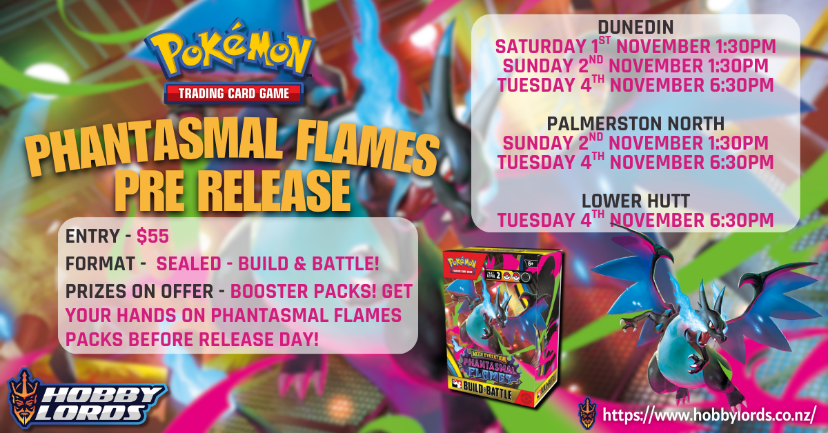 Pokemon - Phantasmal Flames Pre Release Tuesday @ Hobby Lords Palmerston North