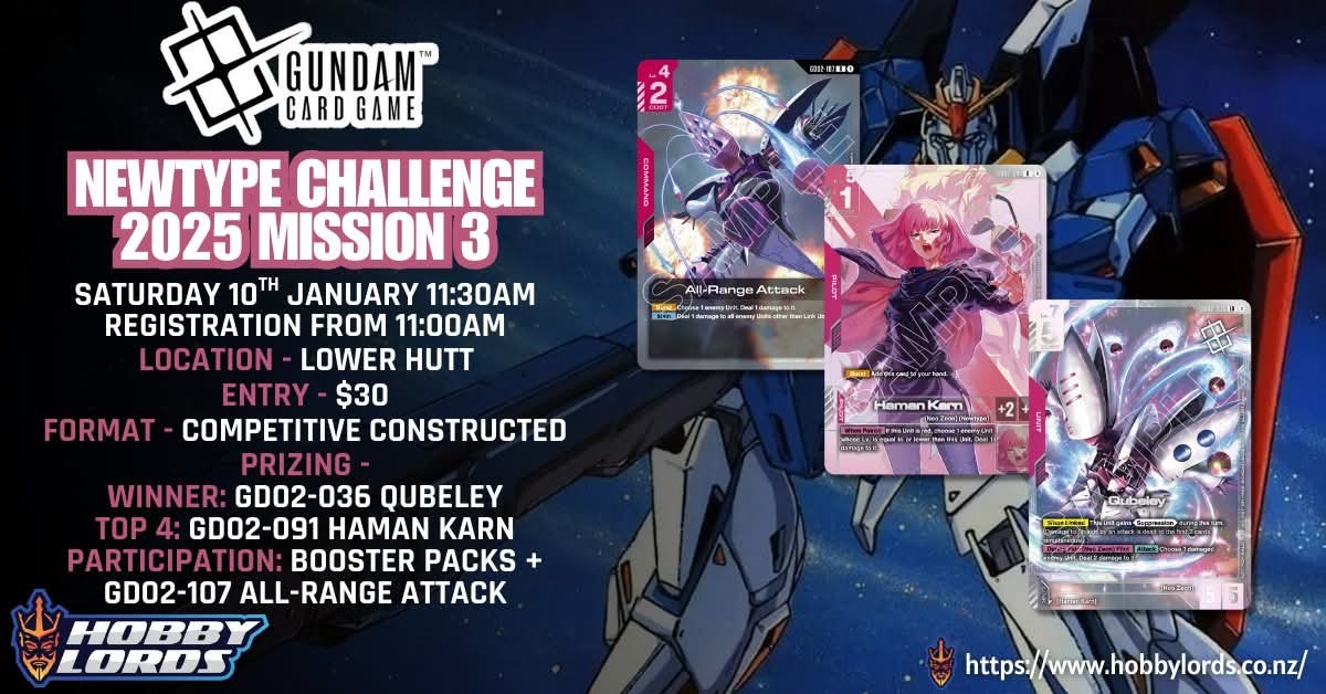 Gundam Card Game - Newtype Challenge Mission 3 @ Hobby Lords Lower Hutt