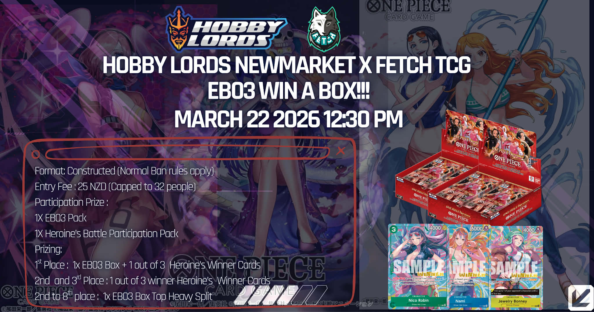 Hobby Lords Newmarket x Fetch TCG EB03 Win a Box Event