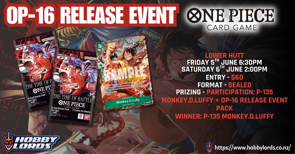 One Piece OP-16 Release Event @ Hobby Lords Lower Hutt
