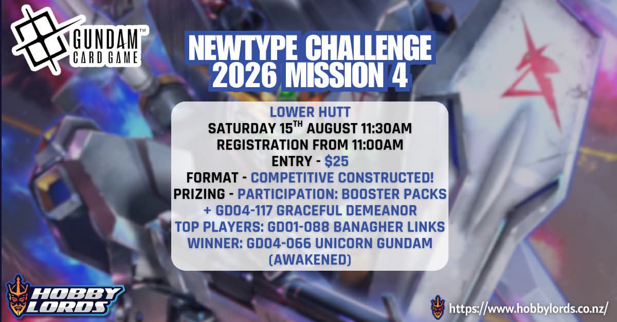 Gundam Newtype Challenge Mission 4 @ Hobby Lords Lower Hutt
