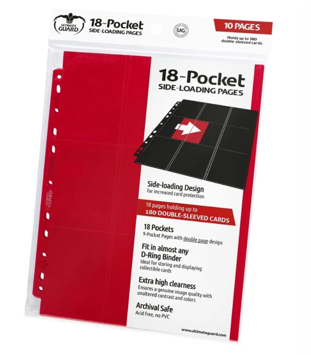 Ultimate Guard - Side-Loading Pages - 18-Pocket (10ct) - Red