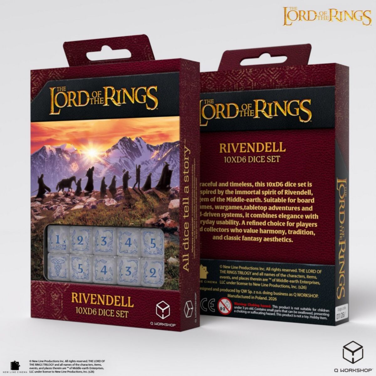 Q Workshop - The Lord of the Rings: Rivendell 10xD6 Dice Set - Water