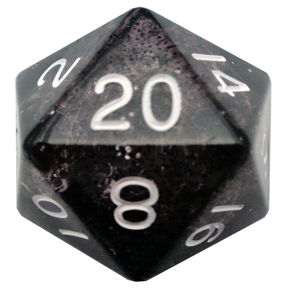 Mega Acrylic d20 Dice - Ethereal Black - MDG