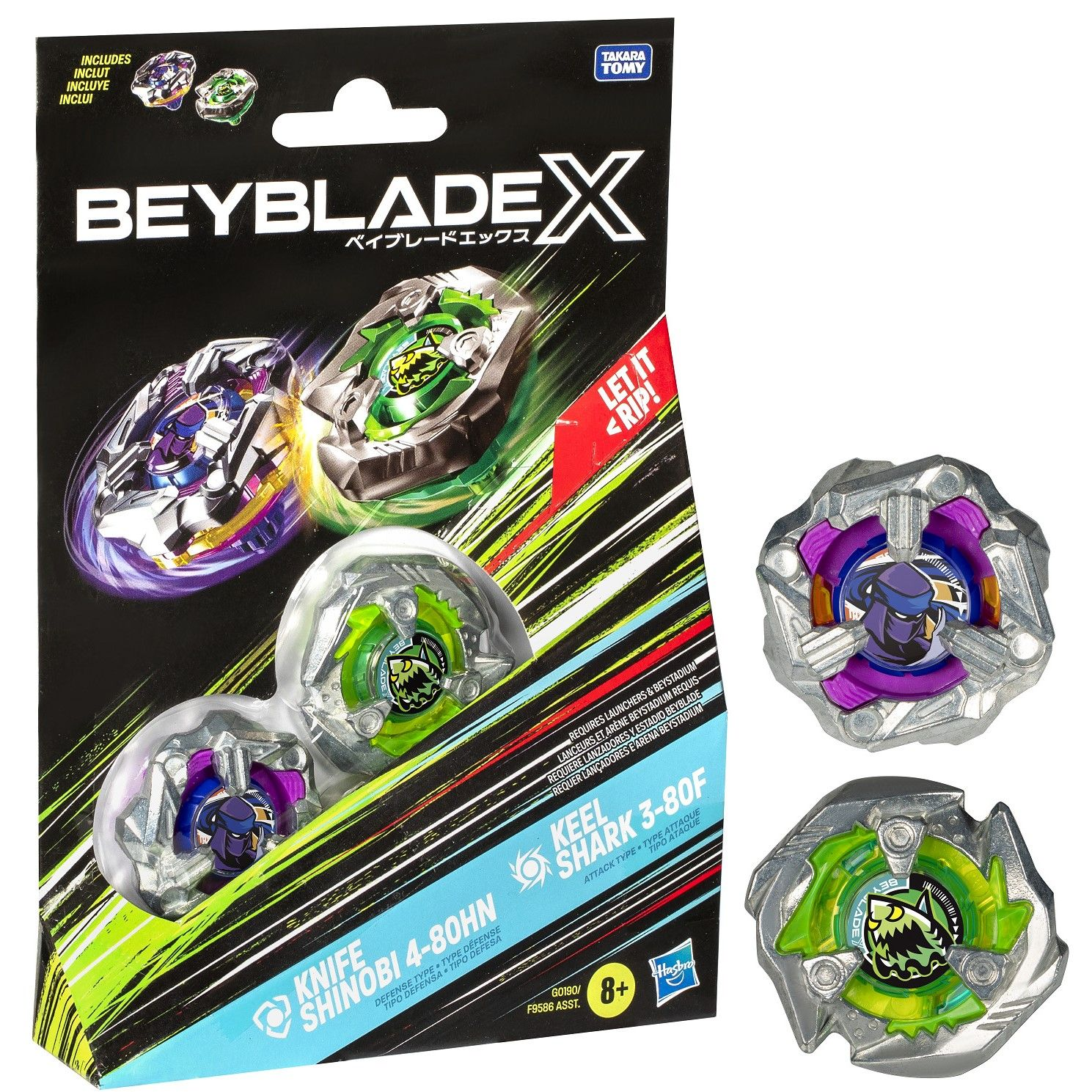 Beyblade - X - Dual Pack Knife Shinobi 4-80HN & Keel Shark 3-80F