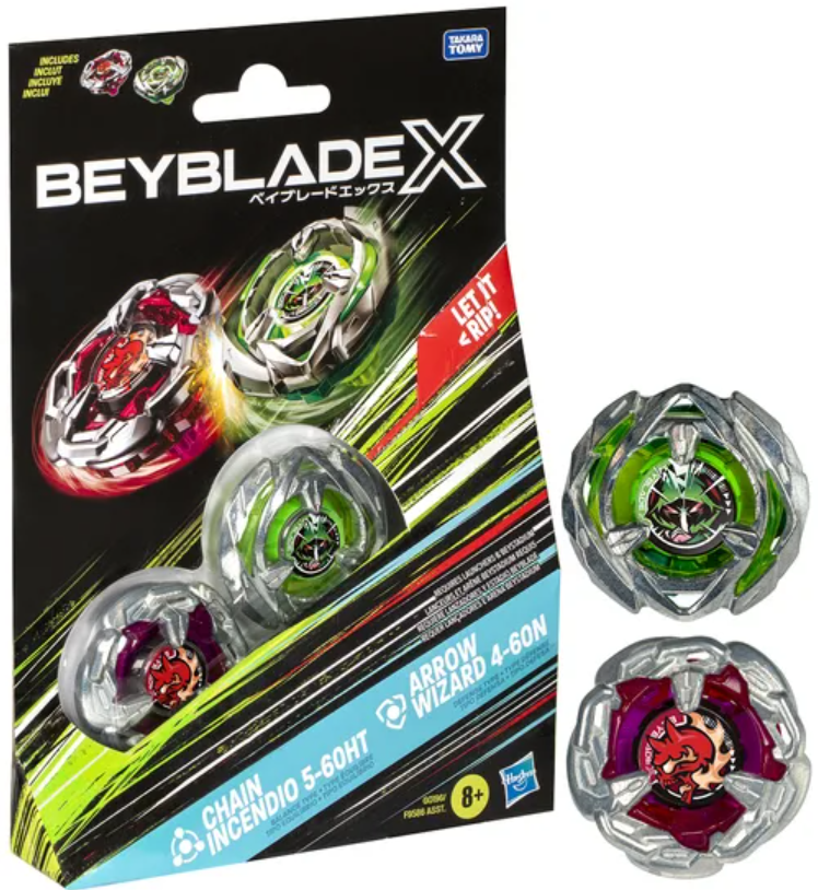 Beyblade - X - Dual Pack Knife Chain Incendio 5-60HT & Arrow Wizard 4-60N