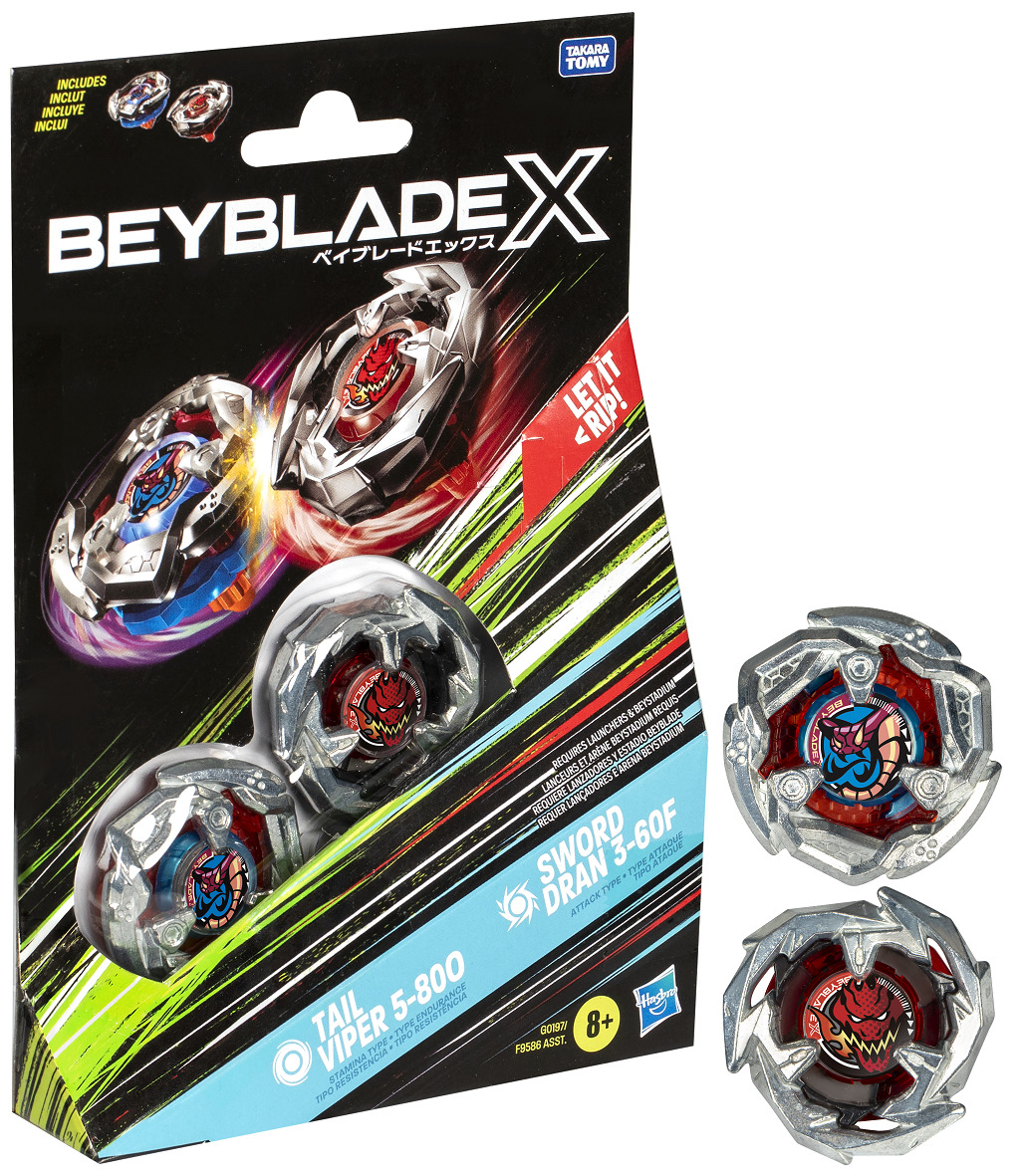 Beyblade - X - Dual Pack Tail Viper 5-800 & Sword Dran 3-60F