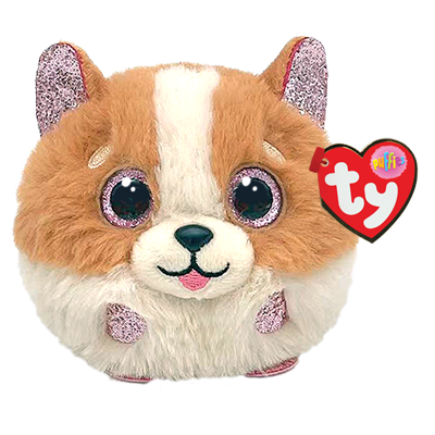 TY Beanie Balls TANNER - Brown/White Dog Ball