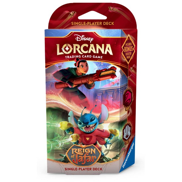 Disney Lorcana TCG: Reign of Jafar Mulan & Stitch Ruby/Steel Deck