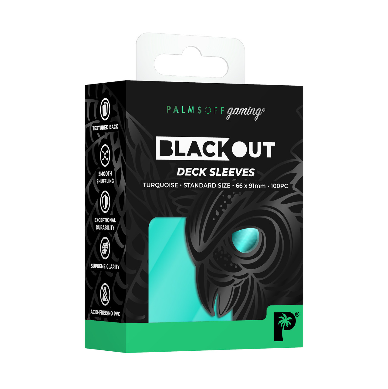 Palms Off Blackout Deck Sleeves (100) Turqoiuse