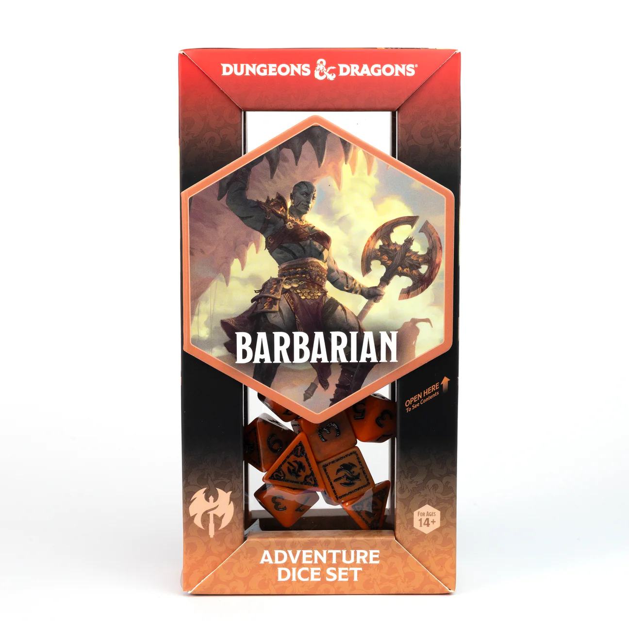 Sirius Dice - D&D Adventure Dice - Barbarian - Orange