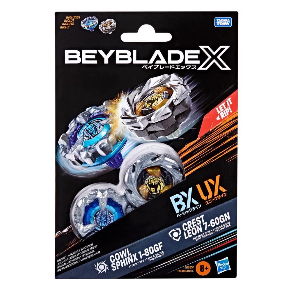 Beyblade - X - Dual Pack Assortment Wave 3 - Cowl Sphinx 1-80GF Crest Lion 7-60GN