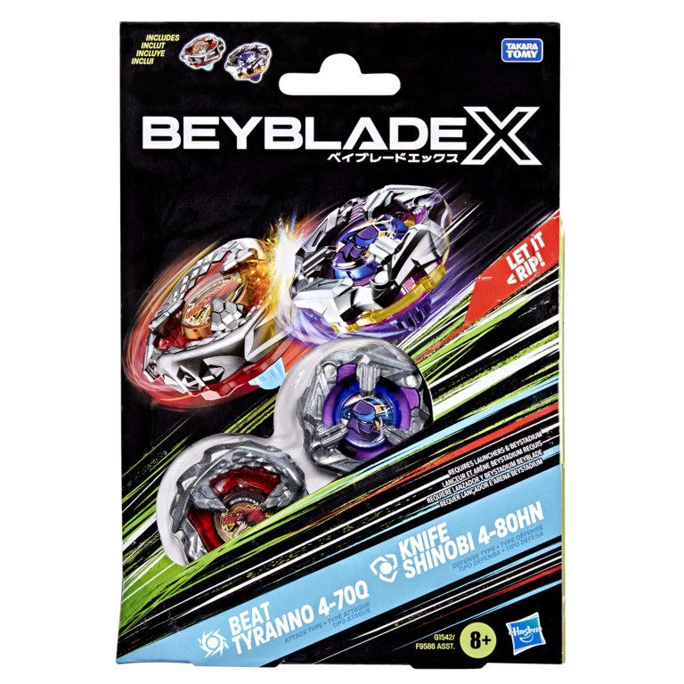 Beyblade - X - Dual Pack Beat Tyranno 4-70Q & Knife Shinobi 4-80HN