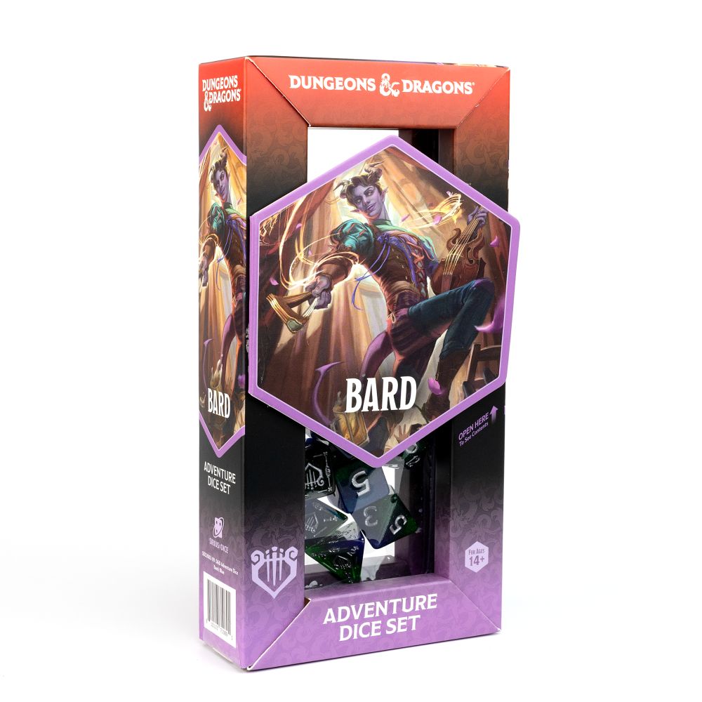 Sirius Dice - D&D Adventure Dice - Bard - Blue - 14 Dice