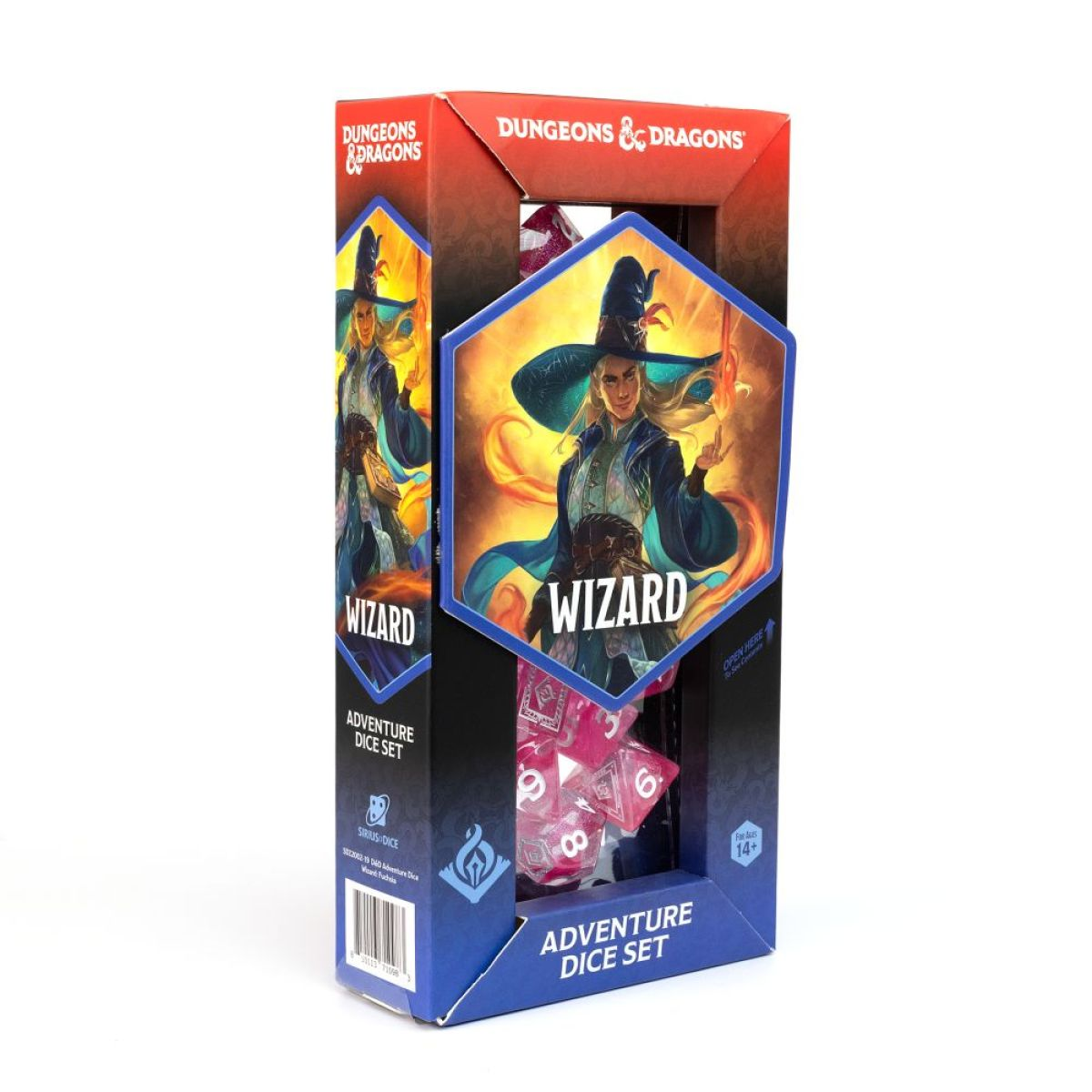Sirius Dice - D&D Adventure Dice - Wizard - Fuchsia - 16 Dice