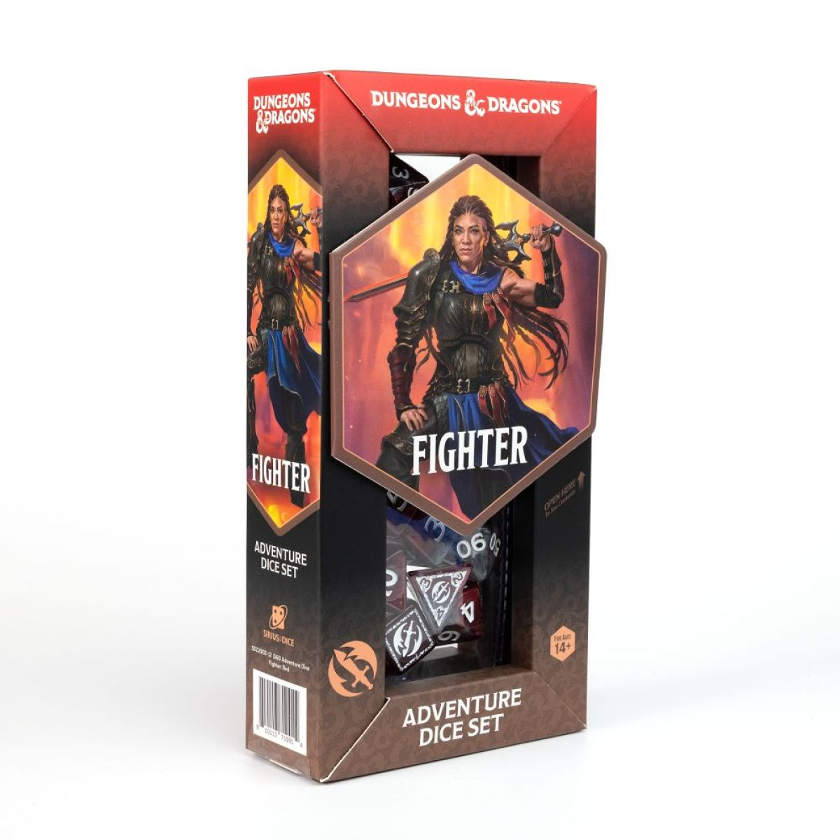 Sirius Dice - D&D Adventure Dice - Fighter - Red - 14 Dice