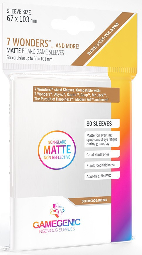 Gamegenic Matte Board Game Sleeves - 7 Wonders/Abyss (80 Pack)