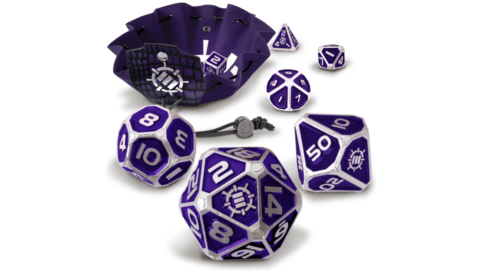 Enhance Tabletop Collectors Metal RPG 7 Dice Set - Purple