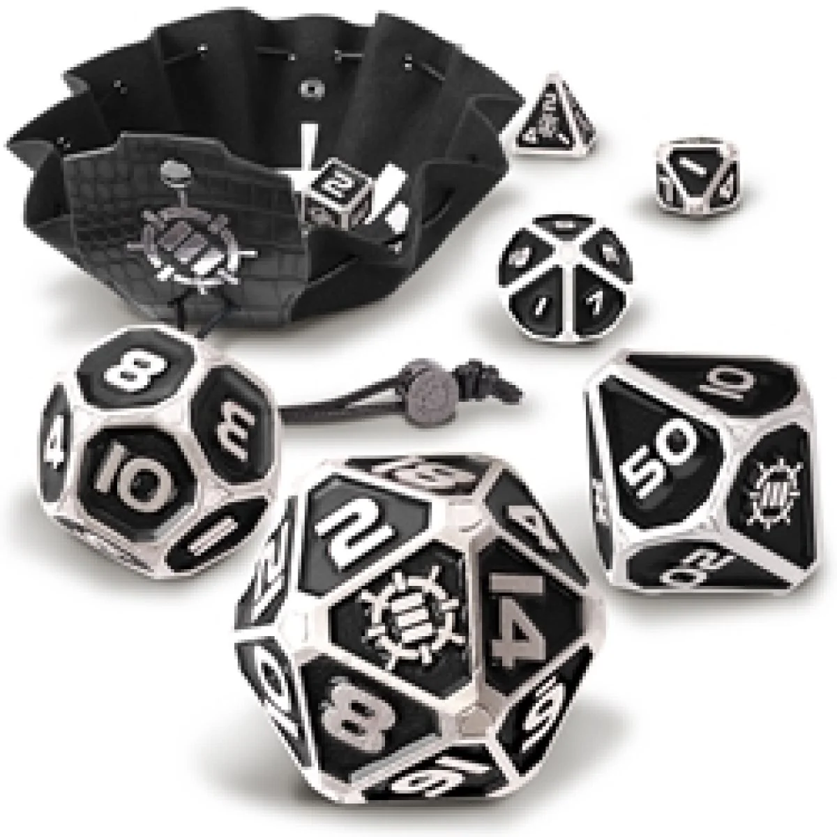 Enhance Tabletop Collectors Metal RPG 7 Dice Set - Black