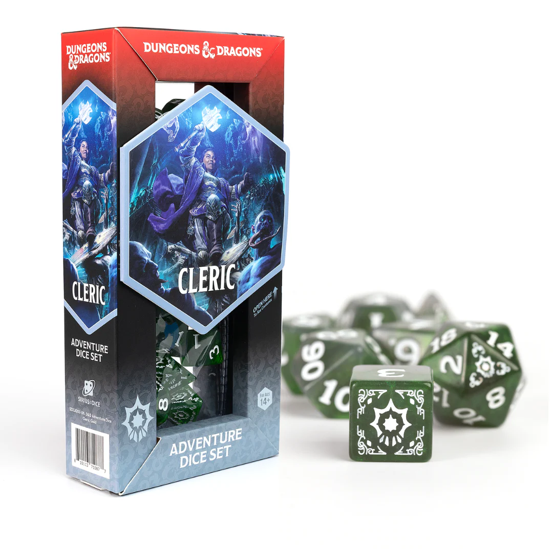 Sirius Dice - D&D Adventure Dice - Cleric- Green