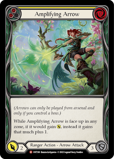 Amplifying Arrow - OUT100 - (Yellow) - Non Foil - Majestic - Outsiders