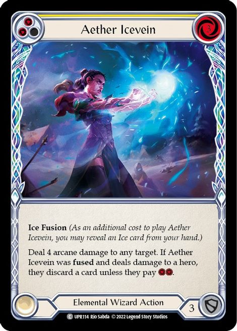 Aether Icevein - UPR114 - (Yellow) - Rainbow Foil - Common - Uprising
