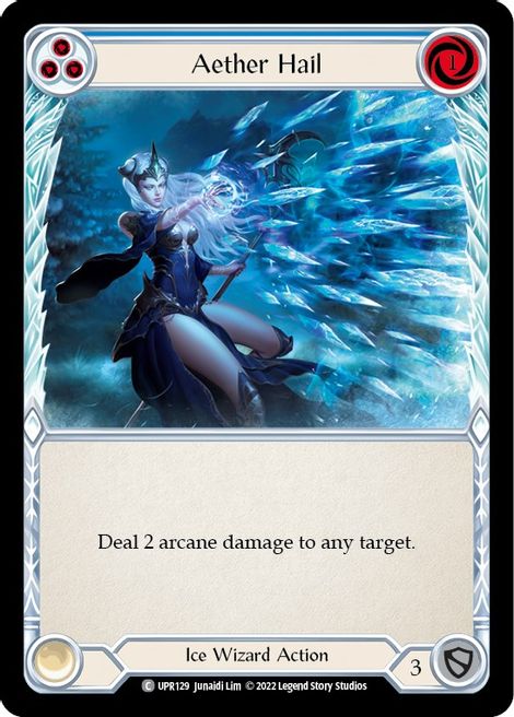 Aether Hail - UPR129 - (Blue) - Rainbow Foil - Common - Uprising