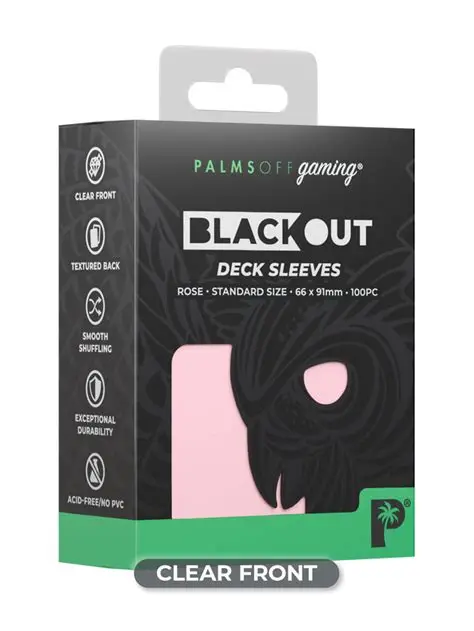 Palms Off Blackout Deck Sleeves (100) Rose