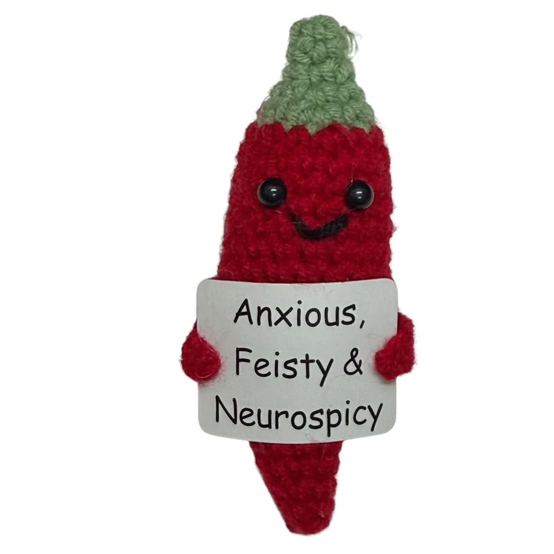 Mini Hand Crochet Plush Supports - Anxious, Feisty & Neurospicy Chilli