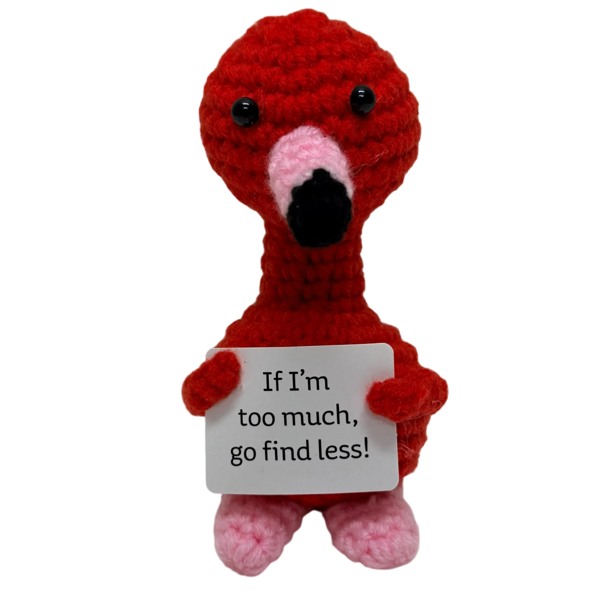 Mini Hand Crochet Plush Support - Flamingo