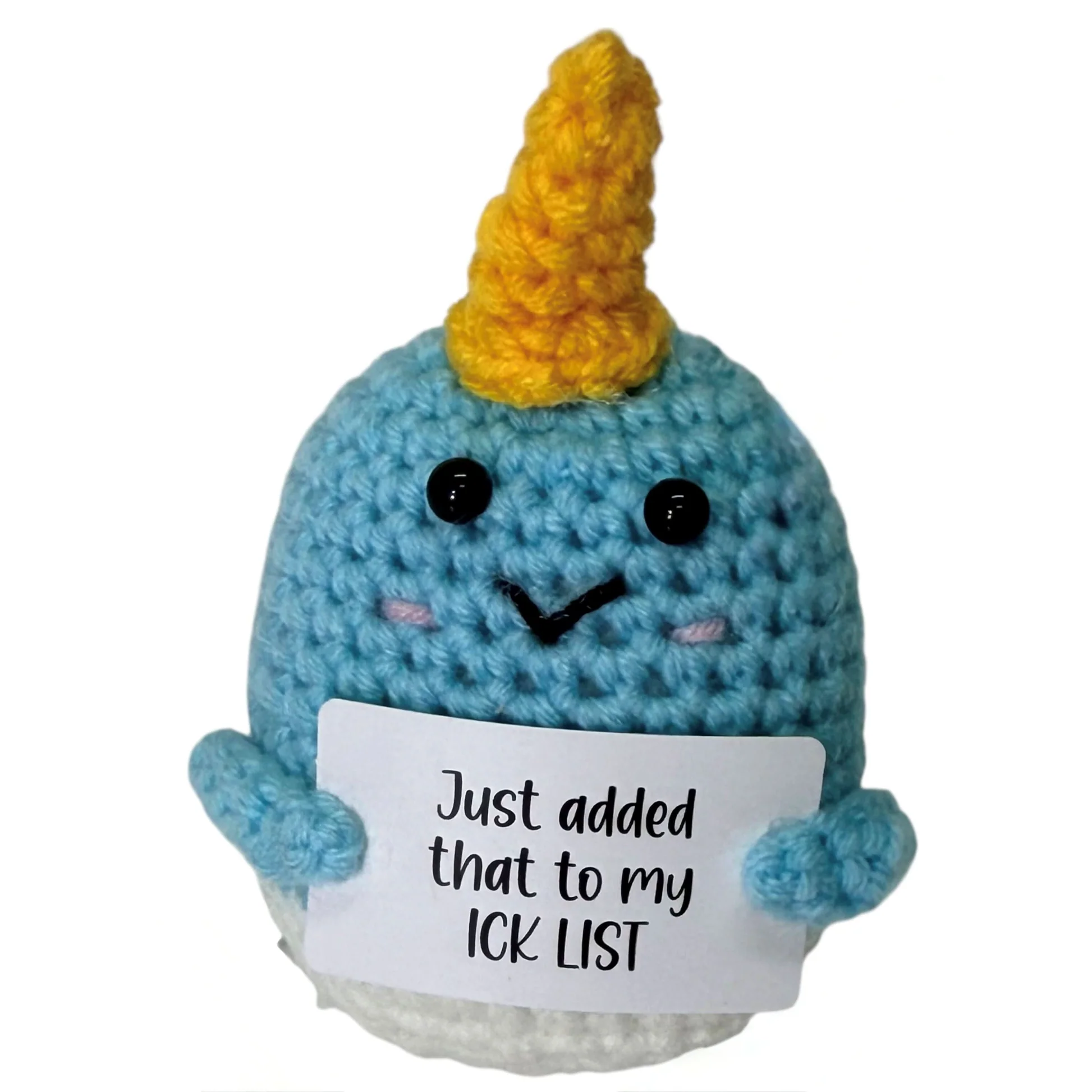 Mini Hand Crochet Plush Support - Narwhal