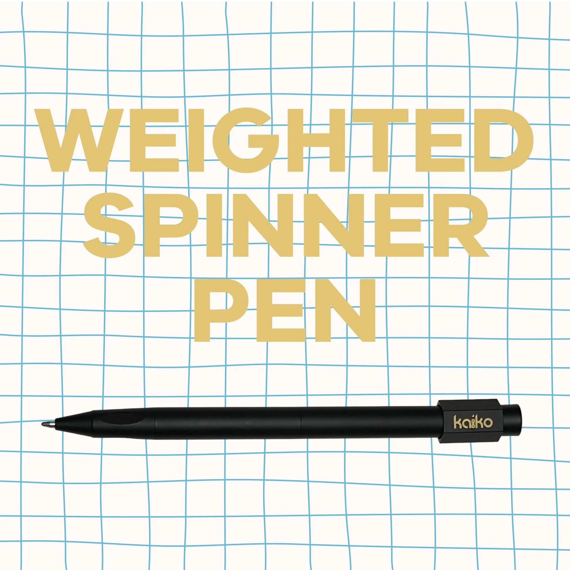 Black Weighted Spinner Pen with 4 refills