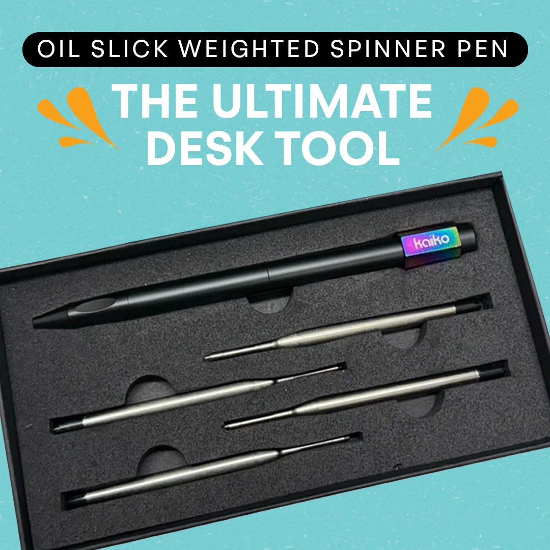 Oil Slick Weighted Spinner Pen with 4 refills