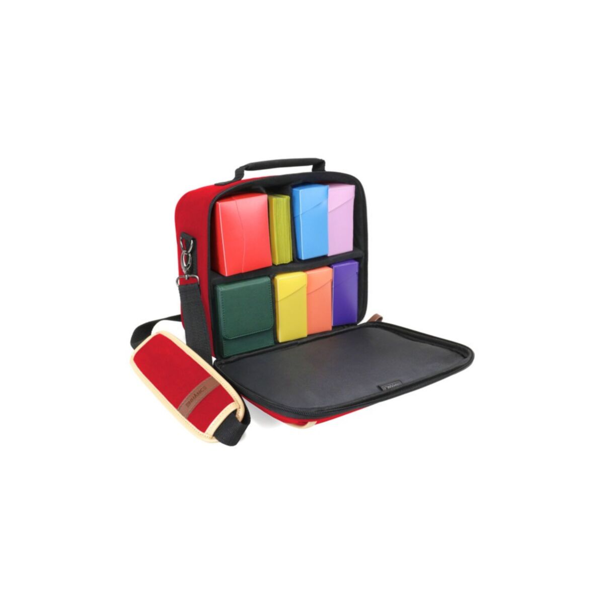 ENHANCE Designer Edition Compact Small Trading Card Bag w/ Customizable Interior & Strap - Red