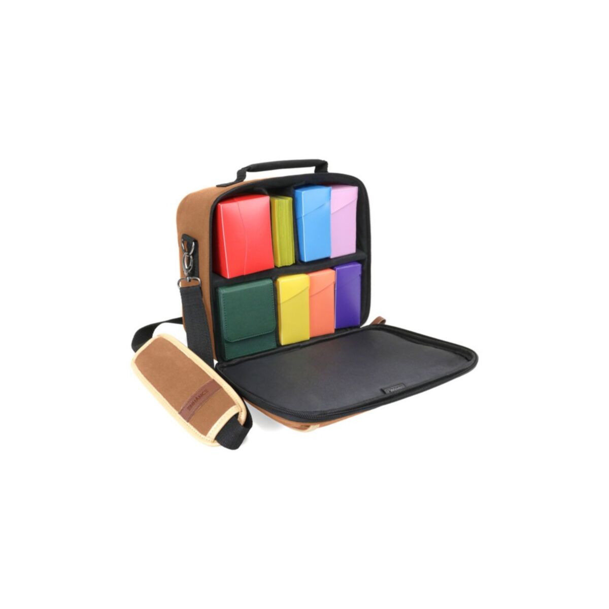 ENHANCE Designer Edition Compact Small Trading Card Bag w/ Customizable Interior & Strap - Tan