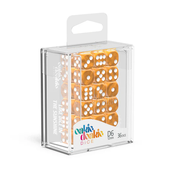 Oakie Doakie Dice - Marble Orange D6 12mm (36 dice)