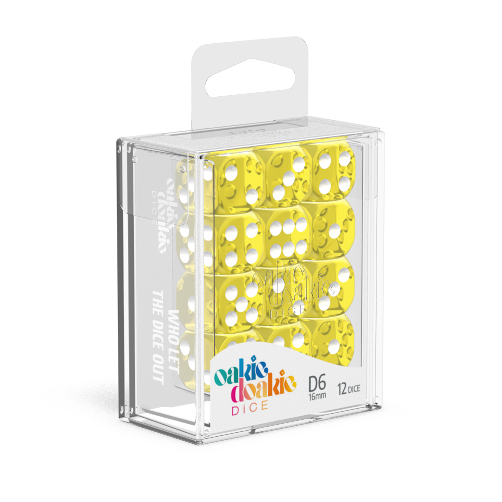Oakie Doakie Dice - Translucent Yelow D6 16mm